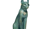 006-Бронзовая фигура сидящей кошки-богиня Бастет